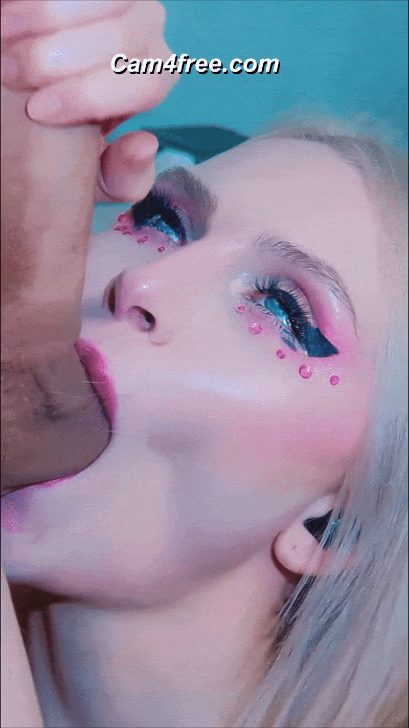 Blonde Slut Sucks His Cock and Balls